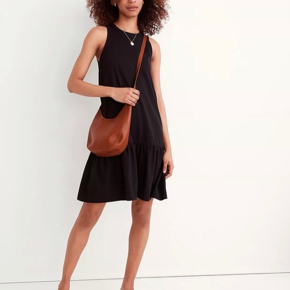 NWT Madewell Brightside Ruffle Tank Mini Dress in True Black - Picture 1 of 11